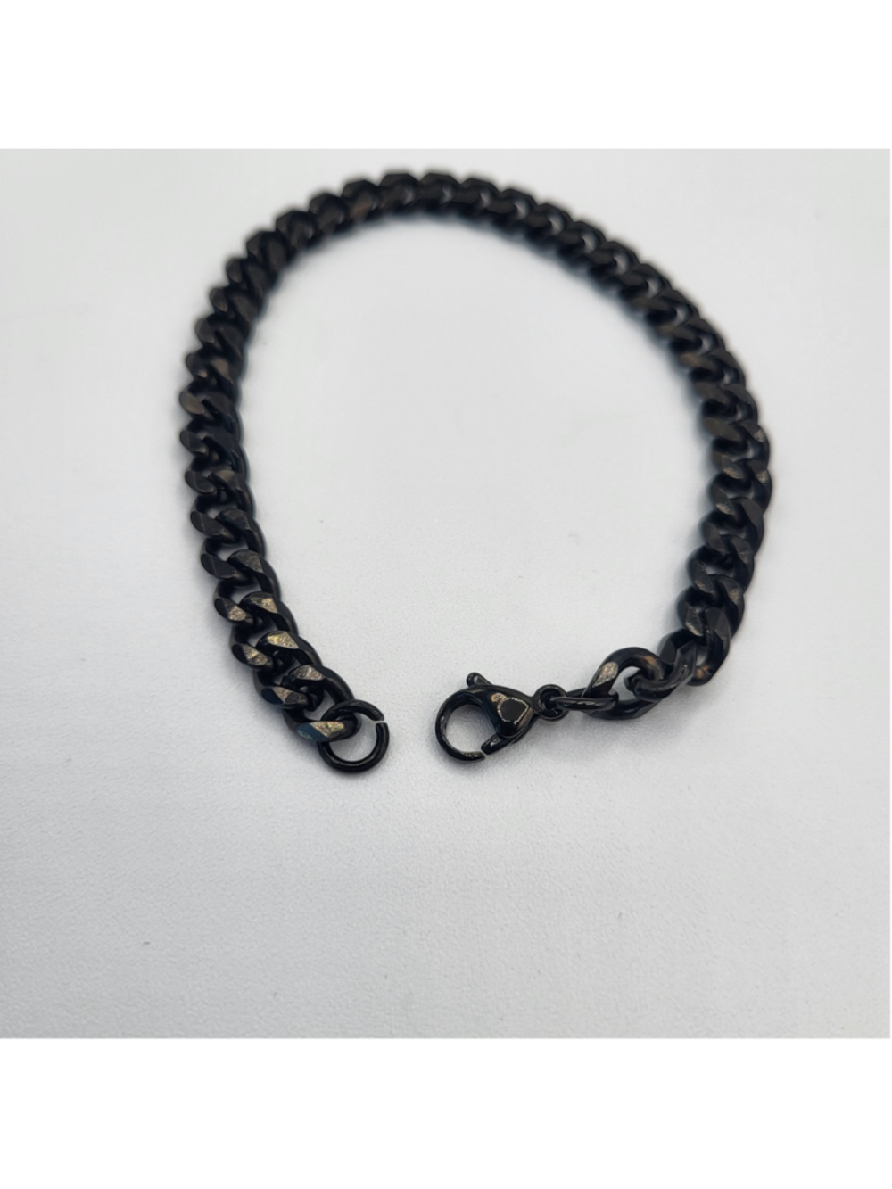 Men's 8" Black-Plated Cuban Link Chain Bracelet – NWOT - Picture 6 of 14